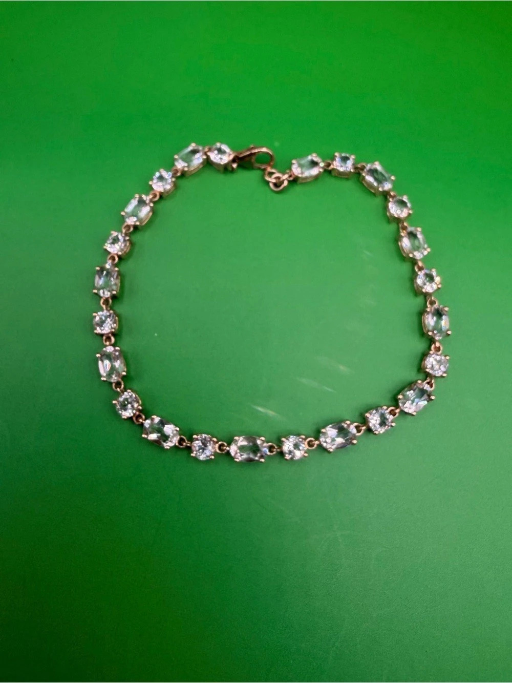 10k Gold Rose Gold 7 Ctw Morganite Tennis Bracelet 8”.